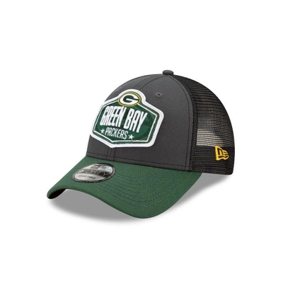 Grey Green Bay Packers Hat - New Era NFL NFL Draft 9FORTY Adjustable Caps USA2087391